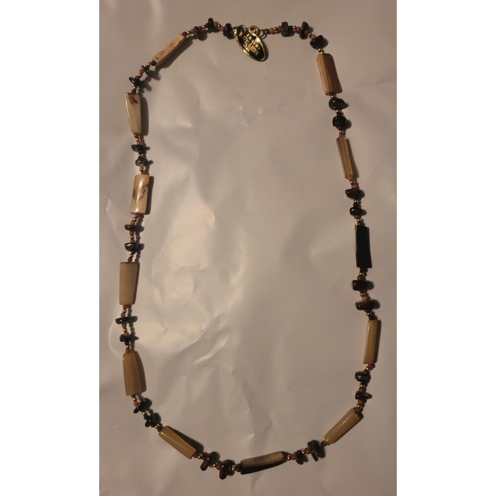 Vtg NWT Genuine Buffalo Horn Necklace Japan NOS
